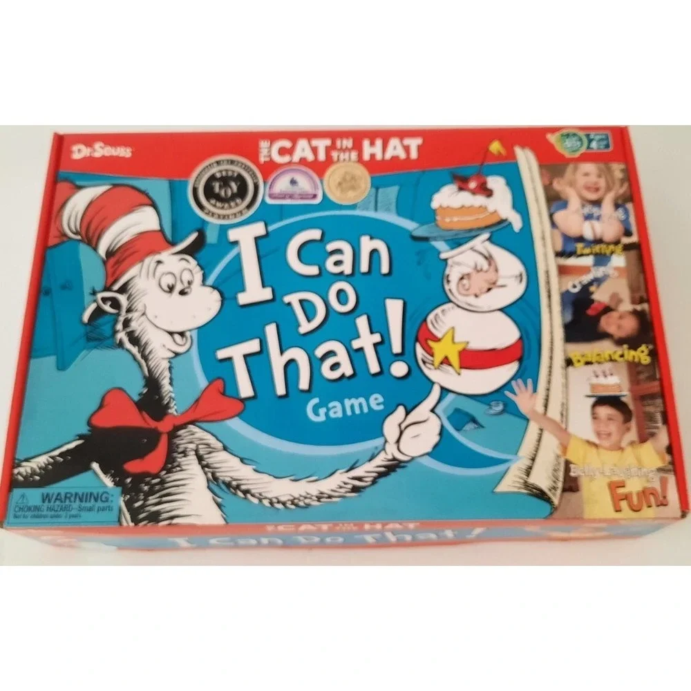 Dr.Seuss Cat in the Hat I Can Do That! Game Active Play Kids Board Game Complete
